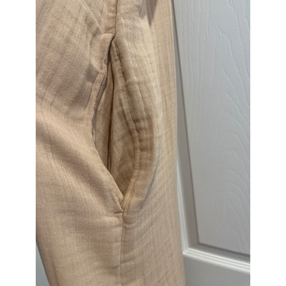 Old Navy Tan Beige Cotton Gauze Tie Back Sleeveless Midi Dress Large NWT - Picture 3 of 9